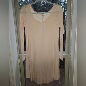 NWT DEARCASE Soft Peach Pink Long Sleeve Dress